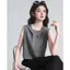 Thiết kế dây có mũ trùm đầu cho nữ Mùa hè 2026 Phong cách mới Áo nỉ màu xám Áo vest Hot Girl Áo ngắn tay