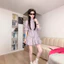 Bộ đồ chống nắng thể thao thông thường màu hồng dành cho nữ, nhẹ và rộng rãi, có áo khoác có khóa kéo và bộ hai mảnh váy ngắn