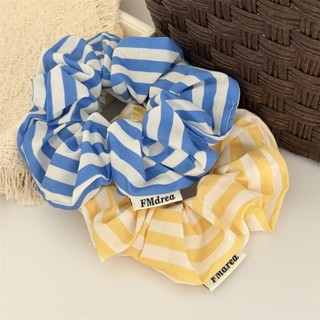 Hululu / Hàn Quốc Xanh Trắng Sọc Vải Scrunchy Dây Buộc Tóc Sức Sống Cao Cấp Đầu Dây Buộc Hoa Phong Cách Mới Dây Tóc