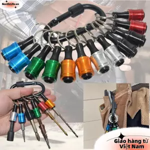 NORDICLIFE 6 Mũi khoan chuyển đổi móc chìa khóa, Giá đỡ đầu tuốc nơ vít di động có chuôi lục giác, Dụng cụ cầm tay cầm tay 6 chiếc trọng lượng nhẹ ngoài trời