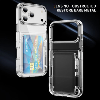 Ốp điện thoại trong suốt đa chức năng cho iphone 17 Pro max 16 pro max 15 pro max 14 pro max 13 12 11 vỏ chống sốc vỏ đựng thẻ