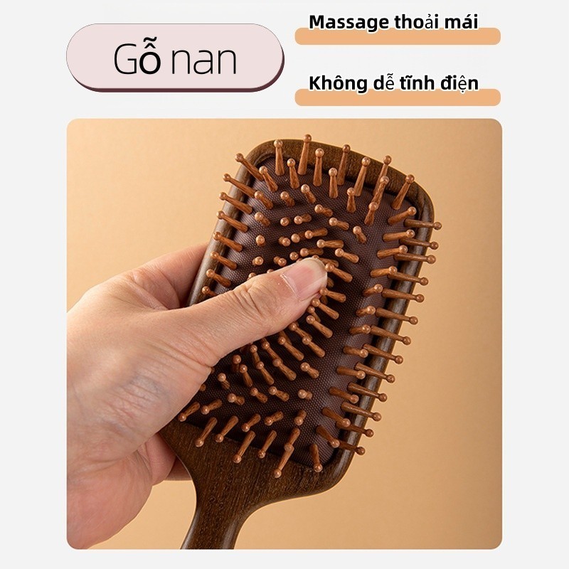 Lược Gỗ Đàn Hương Massage Da Đầu – Chống Rụng Tóc, Gỡ Rối, Giảm Đứt Gãy, Kích Thích Lưu Thông Máu, Giúp Tóc Khỏe Đẹp