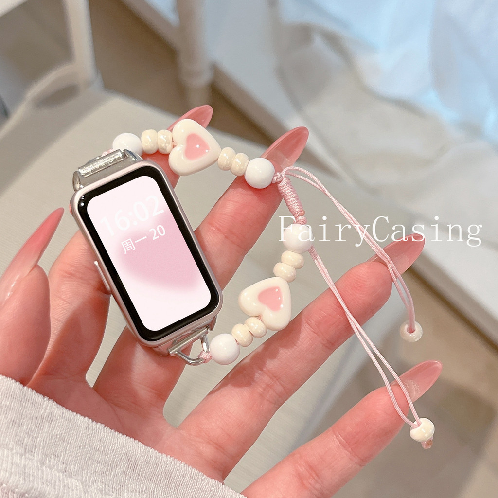 Dây đeo hạt gốm cho Huawei Band 10 9 8 NFC Phụ kiện Vòng đeo tay thay thế cho Huawei Watch Fit 3 4 Pro Dây đeo cổ tay