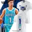 Áo Thun Bóng Rổ Charlotte Hornets Số 1 Cotton, Tay Ngắn, Có Thể Tùy Chỉnh