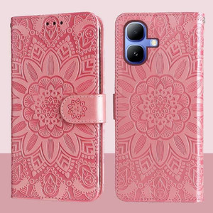 Ví da từ tính Flip Case cho Infinix Smart 20 X6840 Smart20 Vỏ điện thoại hoa hướng dương dập nổi