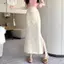 Váy Satin Retro Phong Cách Trung Hoa, Eo Cao và Chia Hông