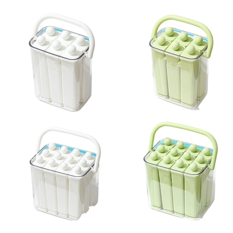 GOO Silicone Ice Stick Maker Dễ dàng phát hành Bộ khuôn đá viên có nắp hộp lưu trữ