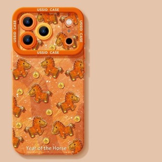 Phim Hoạt Hình Vàng Ngựa Trường Hợp Điện Thoại Cho iPhone 17 16 15 14 13 12 11 Pro Max X XR XSMax 7 8 Plus