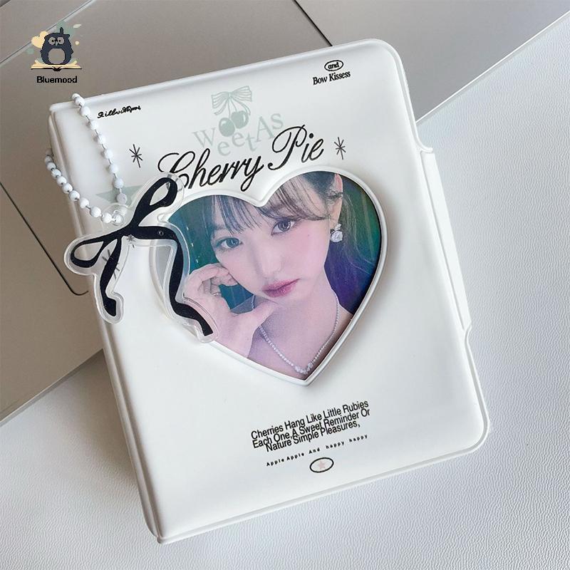 [Bluemood] Kpop Photocards Binder Sweet Bow Album Ảnh Mini Photocard Giá Đỡ 3 Inch Trái Tim Tình Yêu Hình Hộp Đựng Mới