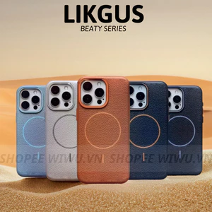 Ốp Lưng Da Likgus Beaty iPhone 16 Pro Max/15 - Viền Dẻo Chống Sốc, Tích Hợp Vòng Từ Tính Hỗ Trợ Sạc Không Dây MagSafe