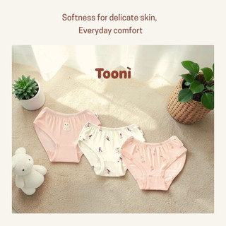 Combo 3 quần chip tam giác Toonì chất Modal mềm mịn kháng khuẩn cho bé gái 10-40kg Bubbybaby-GV