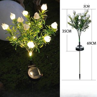 Đèn sân vườn năng lượng mặt trời Gardenia Hoa chống nước Sân ngoài trời Con đường hàng rào Trang trí ấm áp Nhiều màu
