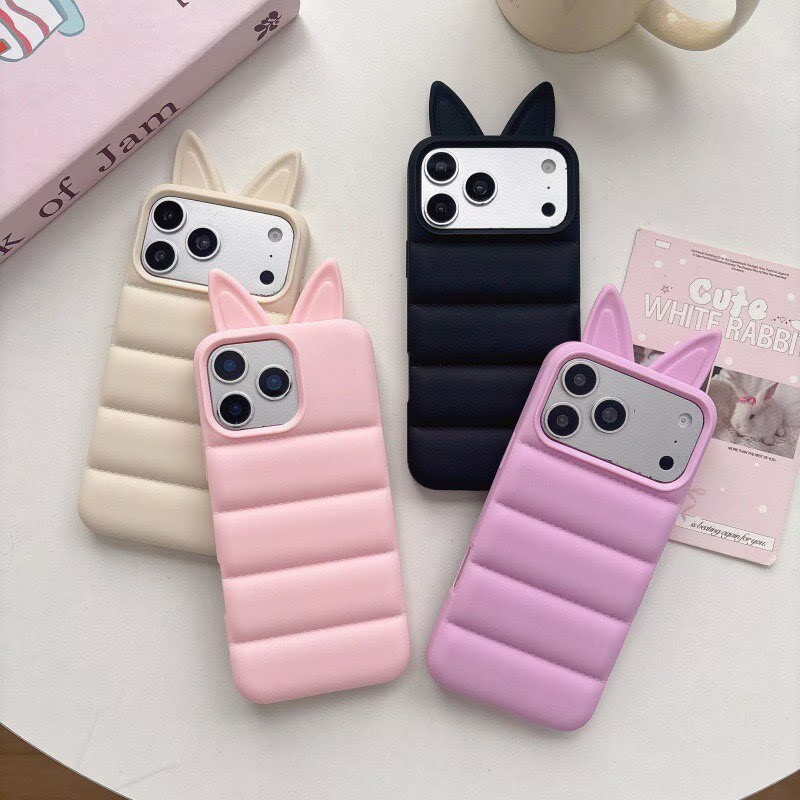 Phim hoạt hình Chất liệu dễ thương Fox Ears iphone17pro max Apple 16 Thích hợp cho Ốp điện thoại 15pro max