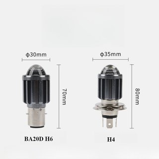 Bóng đèn pha xe máy LED H4 HS1 BA20D 12W 10000LM Vỏ nhôm IP68 màu kép