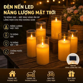 Đèn LED năng lượng mặt trời Đèn nến ấm màu vàng không thấm nước Sân vườn ngoài trời Trang trí tiệc lãng mạn