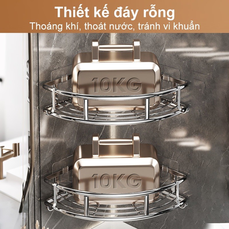 𝐎𝐥𝐢𝐟𝐞 Kệ Góc INOX Hàng Đẹp Chống Gỉ Kệ Để Đồ Phòng Tắm Dán Tường + Miếng Dán Kệ Góc Nhà Tắm Dán Tường