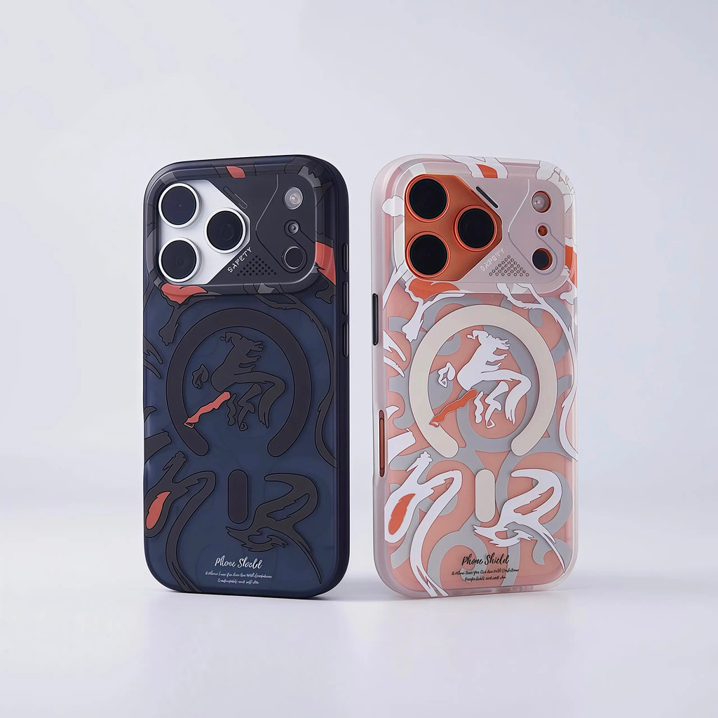 Ốp điện thoại từ tính có bề mặt mờ, họa tiết graffiti theo phong cách dạo phố giống như da, tương thích với iPhone 17 Pro Max và 16, vỏ bảo vệ chống sốc / a
