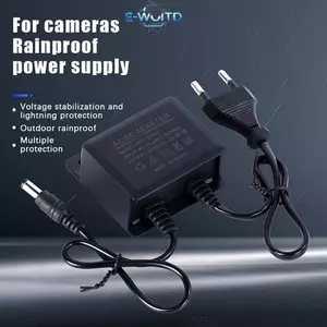 E-WOITD 1 Cái Chống Nước EU / US Cắm Bộ Chuyển Đổi Nguồn DC12V 2A Cho Giám Sát An Ninh Quan Sát Camera AHD Sạc NVR Đầu Vào DVR AC100V-240V E-WOITD