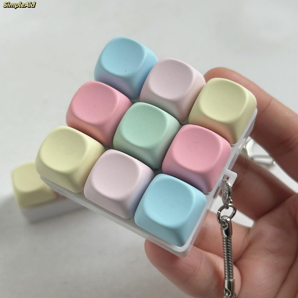 Móc khóa Fidget SIMPLEAID, Bàn phím ngón tay giảm căng thẳng 4 / 9 phím, Thư giãn vượt qua thời gian Keycap Nút chìa khóa Đồ chơi giải nén dành cho người lớn