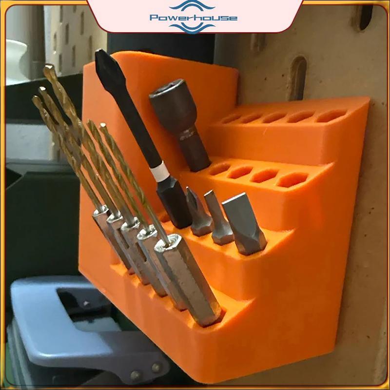 POWER 1 Giá đỡ máy khoan 20 / 50 lỗ Bit Sắp xếp đầu tuốc nơ vít Hộp công cụ Hộp công cụ Bảng lỗ Tuốc nơ vít Giá đỡ chuôi lục giác.