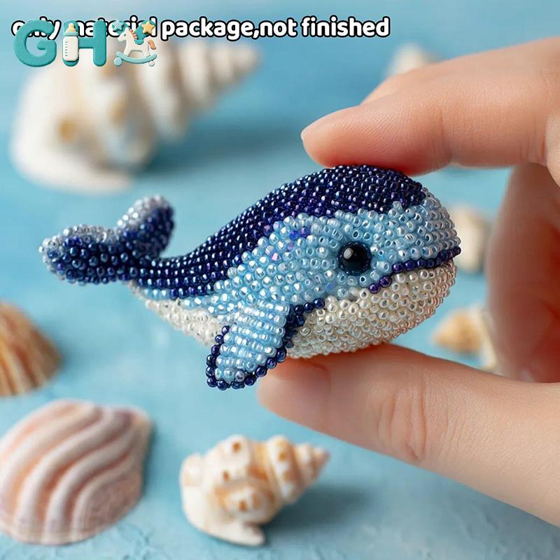GHX 1 Bộ Bộ Thêu Hạt Chất Liệu Paage DIY Bạch Tuộc Dễ Thương Rùa Cá Mập Thiết Kế Thủ Công Bộ Dành Cho Người Mới Bắt Đầu Sáng Tạo Handmade Quà Tặng VN