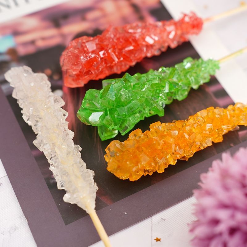 Influencer Crystal Lollipop Old Rock Kẹo Khuấy Kẹo Cà Phê Thơm Trà Đồng Hành Hương Trái Cây Đồ Ăn Nhẹ Thông Thường
