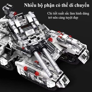 Khối xây dựng xe tăng ABS Đồ chơi quân sự Xe học tập STEM Bộ mô hình lắp ráp trẻ em