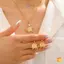 Vương miện sư tử mặt trời kèm dây chuyền và bông tai, thép không gỉ màu vàng, phù hợp làm quà tặng