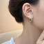 Bông tai nữ cá tính zircon hình học màu vàng thời trang
