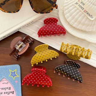 Kovoi - Kẹp Tóc Retro Chấm Bi Sweet Size Lớn từ Pháp, Acetate Cao Cấp, Phụ Kiện Thời Trang