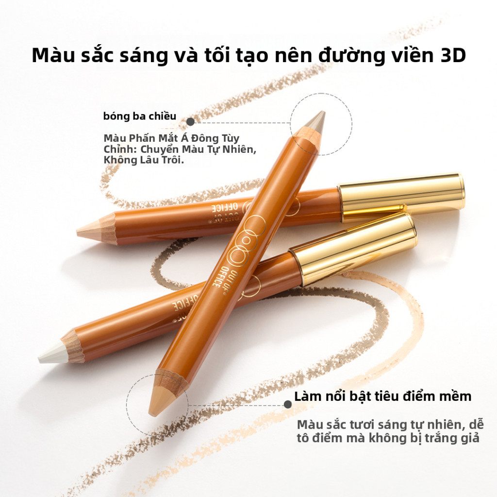 Bút Tạo Khối 2 Đầu – Contour & Highlight, Dễ Tán, Tự Nhiên, Lâu Trôi, Tạo Gương Mặt Sắc Nét