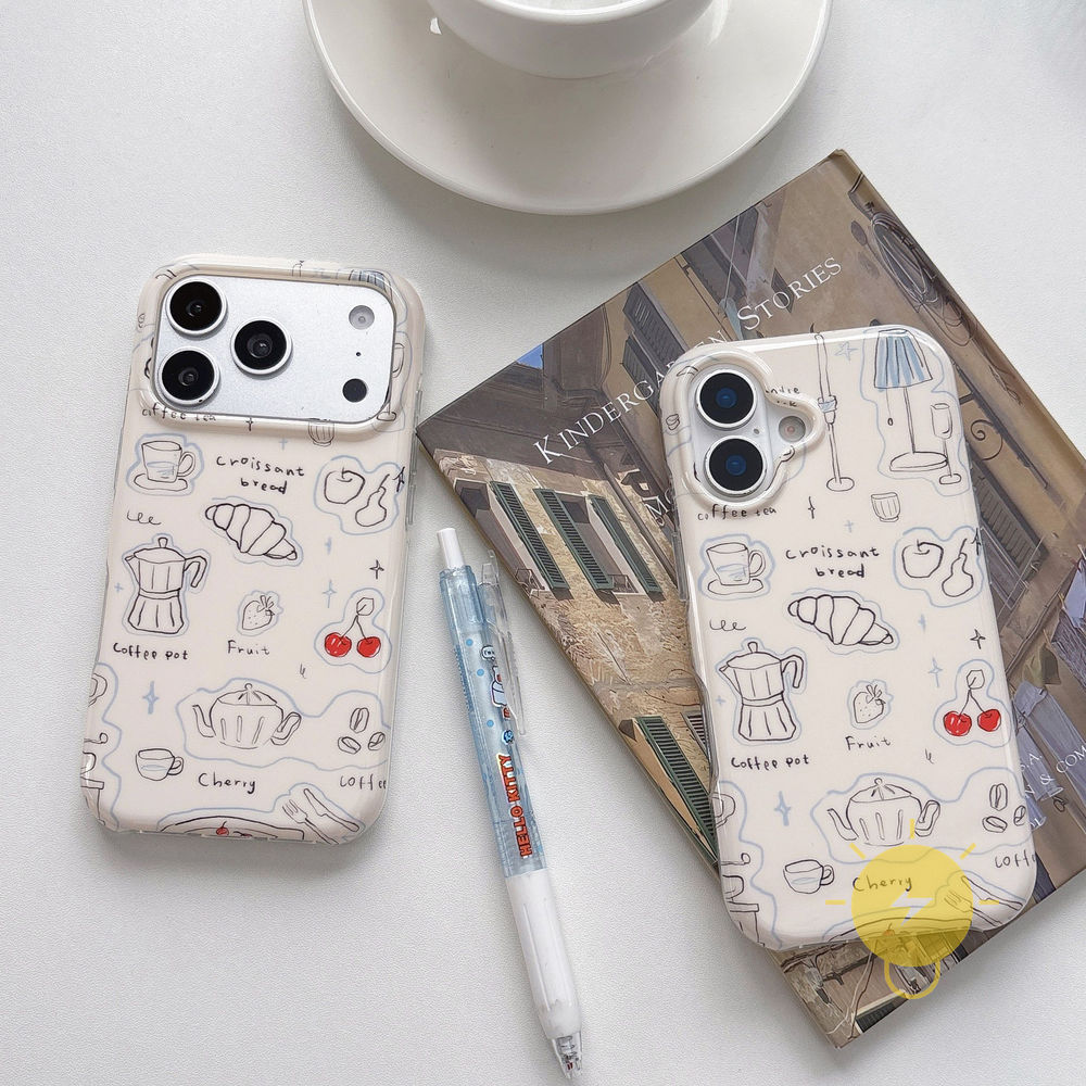 Phone Case For iPhone 17 Pro Max 16 15 TPU Bread Aesthetic Korean Cute