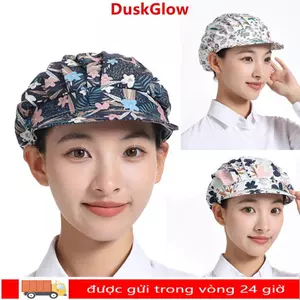 Mũ đầu bếp DUSKGLOW, Dịch vụ thực phẩm Kèm tóc Mũ làm việc chống bụi, Phụ kiện In vải Cotton Mũ nấu ăn Ăn căng tin