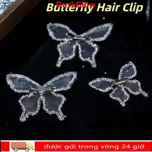 DUSKGLOW 5 Cái / bộ Kẹp Tóc Bướm, Kẹp Tóc Bướm Phong Cách Ngọt Ngào Thanh Lịch, Bộ Phụ Kiện Mũ Cô Dâu Tinh Tế Handmade Đáng Yêu