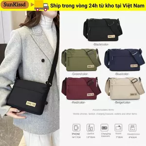Túi Đeo Vai SUNKISSD, Túi Đeo Ngang Vải Mềm, Thời Trang Màu Trơn Dung Tích Lớn Thiết Kế Đa Năng Túi Messenger Nam Nữ