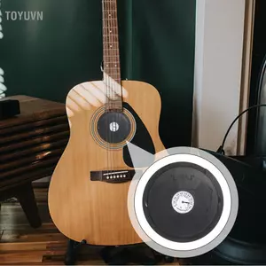 toyuvn SHUAIGUO Acoustic Guitar Sound Hole Cover Máy tạo độ ẩm Máy đo độ ẩm Tắt tiếng Phản hồi Buster Soundhole Phụ kiện cho Guitar dân gian (Màu đen)