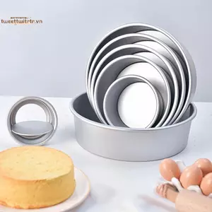 TRTR Khuôn Bánh Hợp Kim Nhôm Bánh Pudding Tròn Khuôn Bánh Phô Mai Khuôn Nướng Bánh Có Đáy Có Thể Tháo Rời Khuôn Bánh Dụng Cụ Nhà Bếp VN