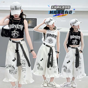 Bé Gái Slim-fit Áo Vest Không Tay Mùa Hè Phong Cách Mới Trẻ Em Hoạt Hình In Chữ Top