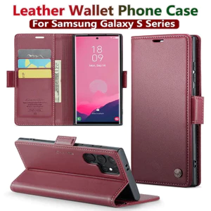 Thương Hiệu Caseme Ví Từ Tính Da Lật Dành Cho Samsung Galaxy S25 Ultra S23 S22 S21 S24 Ultra S24FE S20 FE S10 Plus Khe Cắm Thẻ Đứng Vỏ Điện Thoại