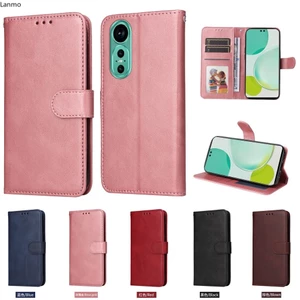 Ốp lưng cho Huawei Nova 12 Nova 12 Pro Mới Sang Trọng Ví Lật Cổ Điển Da Màu Trơn Bảo Vệ Toàn Diện Vỏ Điện Thoại Chống Sốc