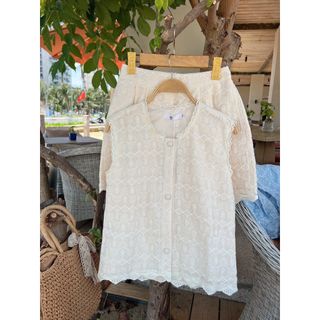 Set Bộ Nữ Áo Hoa Thêu Họa Tiết Boho Mix Quần Short Đùi Ren Viền Sóng S135