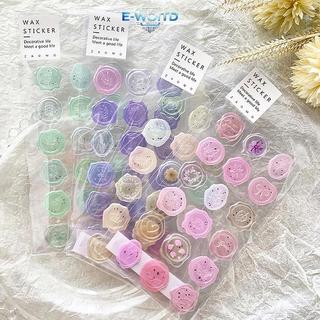 E-WOITD 18 Chiếc Màu Kẹo Vintage Sáp Con Dấu Tem Stiers Tự Làm Thêu Sò Người Lập Kế Hoạch Trang Trí Văn Phòng Phẩm Phong Bì Niêm Phong Thẻ E-WOITD