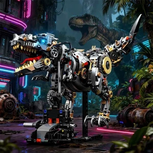 Mô hình lắp ráp khủng long t rex cơ khí, khủng long cơ khí đồ chơi lắp ráp khối xây dựng cho bé