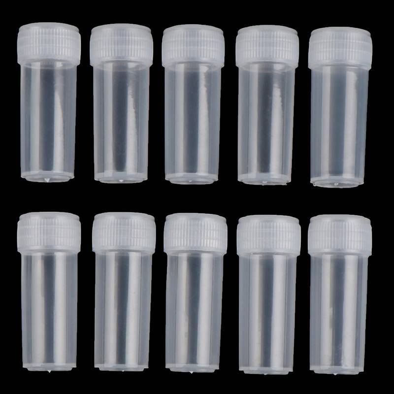 PNPIA- 100 Cái 5ml Ống Kiểm Tra Nhựa Nắp Vít Chai Cho Đồ Dùng Hóa Học Trường Học