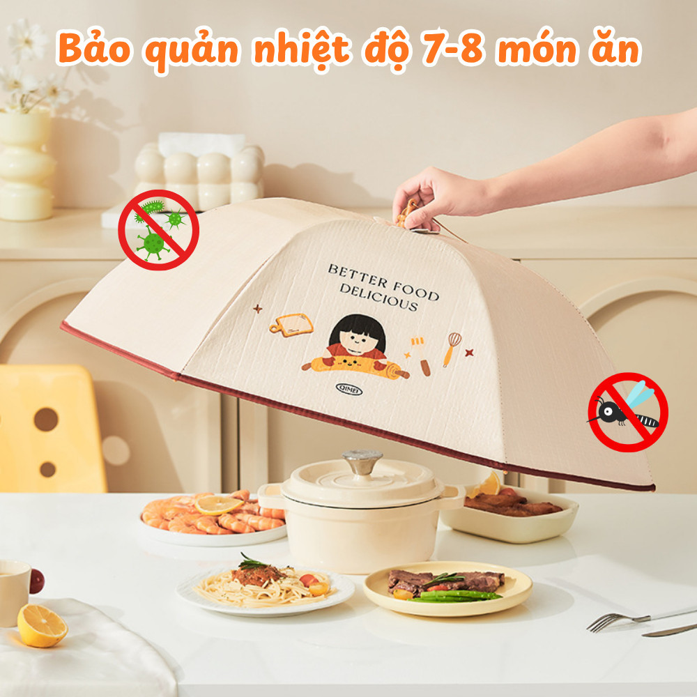Lồng Bàn Gấp Gọn HomeMate Hoạt Hình Dễ Thương, Lồng Đậy Thức Ăn Chống Côn Trùng Tiện Lợi Cho Gia Đình