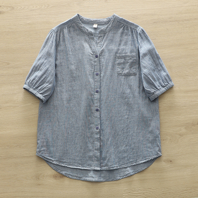 [Hàng có sẵn] Áo sơ mi nữ 100% cotton chất lượng cao mùa hè Áo cotton mỏng thông thường mới