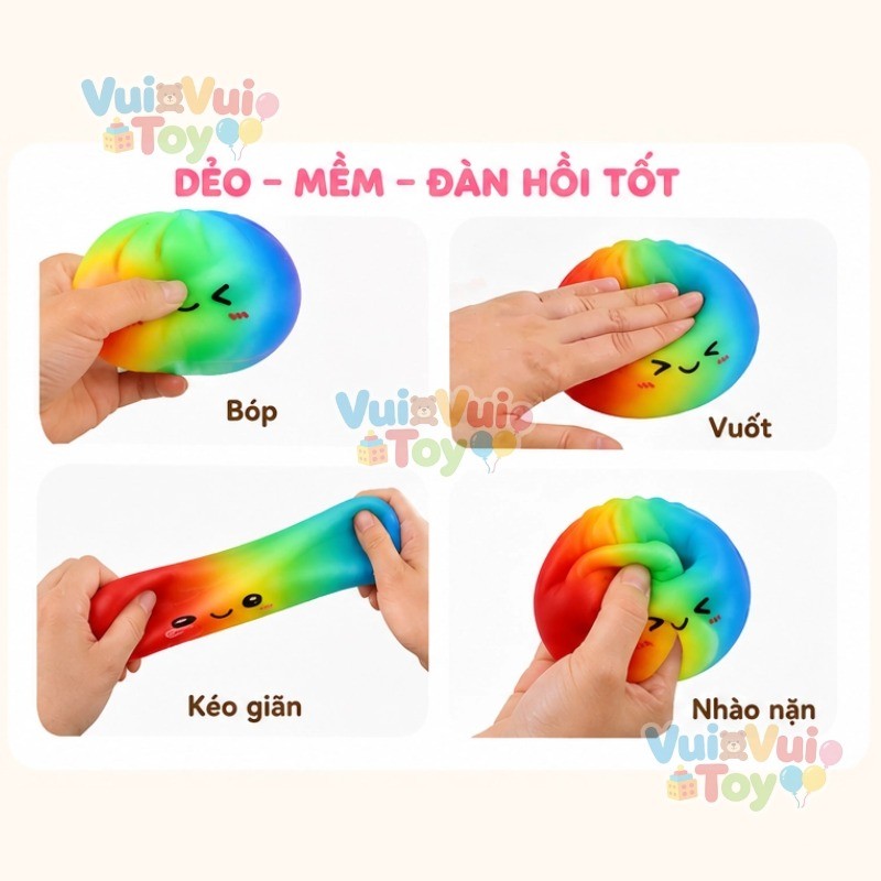 【Hàng có sẵn🚚hộp mù】Bánh bao squishy – Đồ chơi bóp xả stress giải tỏa cảm xúc