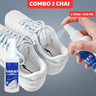 Cặp Chai Xịt Khử Mùi Giày 100ml Hương Thơm Dịu Nhẹ - Chai Xịt Khử Mùi Hôi Chân Vòi Xịt Ngược Tiện Lợi Bỏ Túi Mang Theo