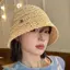 PNPIA- Đi Biển Hàn Quốc Mũ Rơm Mùa Hè Nữ Tấm Che Thoáng Khí Sang Trọng Mũ Buet Người Cá Mũ Dệt Tay Cô Gái Câu Cá Mũ Chống Nắng Dành Cho Nữ