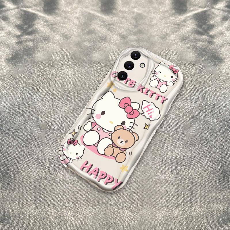 Thích hợp cho Samsung A04S A05S A13 5G A14 A15 A16 A17 A25 A35 A55 A56 Phụ kiện kem 3D Soft Kitty Rilakkuma TPU Vỏ điện thoại chống sốc